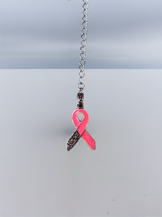 Pink Ribbon - Breast Cancer HOPE - Tumbler Handle Charm